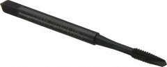 OSG - #4-40 UNC, 2 Flute, Oxide Finish, High Speed Steel Spiral Point Tap - Plug Chamfer, Right Hand Thread, 1-7/8" OAL, 9/16" Thread Length, 0.141" Shank Diam, 3B Class of Fit, Series 288 - Exact Industrial Supply