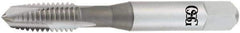 OSG - #10-24 UNC, 2 Flute, TiN Finish, High Speed Steel Spiral Point Tap - Plug Chamfer, Right Hand Thread, 2-3/8" OAL, 7/8" Thread Length, 0.194" Shank Diam, 3B Class of Fit - Exact Industrial Supply