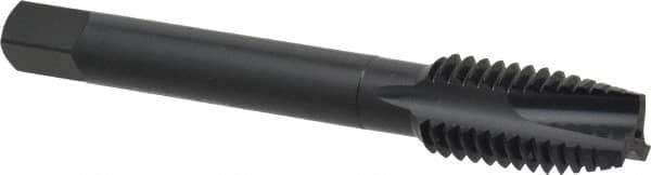 OSG - 1/2-13 UNC, 3 Flute, Oxide Finish, High Speed Steel Spiral Point Tap - Plug Chamfer, Right Hand Thread, 3-3/8" OAL, 1-21/32" Thread Length, 0.367" Shank Diam, 3B Class of Fit, Series 288 - Exact Industrial Supply