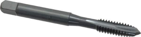 OSG - #3-48 UNC, 2 Flute, Oxide Finish, High Speed Steel Spiral Point Tap - Plug Chamfer, Right Hand Thread, 1-13/16" OAL, 1/2" Thread Length, 0.141" Shank Diam, 2B Class of Fit - Exact Industrial Supply