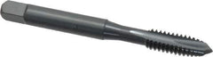 OSG - 3/8-24 UNF, 3 Flute, Oxide Finish, High Speed Steel Spiral Point Tap - Plug Chamfer, Right Hand Thread, 2-15/16" OAL, 1-1/4" Thread Length, 0.381" Shank Diam, 3B Class of Fit - Exact Industrial Supply