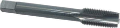 OSG - 1/2-20 UNF, 3 Flute, Oxide Finish, High Speed Steel Spiral Point Tap - Plug Chamfer, Right Hand Thread, 3-3/8" OAL, 1-21/32" Thread Length, 0.367" Shank Diam, 2B Class of Fit, Series 288 - Exact Industrial Supply