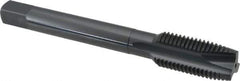 OSG - 7/16-20 UNF, 3 Flute, Oxide Finish, High Speed Steel Spiral Point Tap - Plug Chamfer, Right Hand Thread, 3-5/32" OAL, 1-7/16" Thread Length, 0.323" Shank Diam, 2B Class of Fit, Series 288 - Exact Industrial Supply