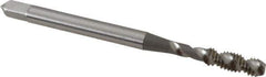 OSG - #6-40 UNF 2 Flute 2B Bottoming Spiral Flute Tap - High Speed Steel, Bright Finish, 2" OAL, Right Hand Flute, Right Hand Thread - Exact Industrial Supply