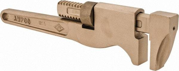 Ampco - 12" Aluminum Bronze Alloy Monkey Wrench - 2-1/4" Pipe Capacity - Industrial Tool & Supply