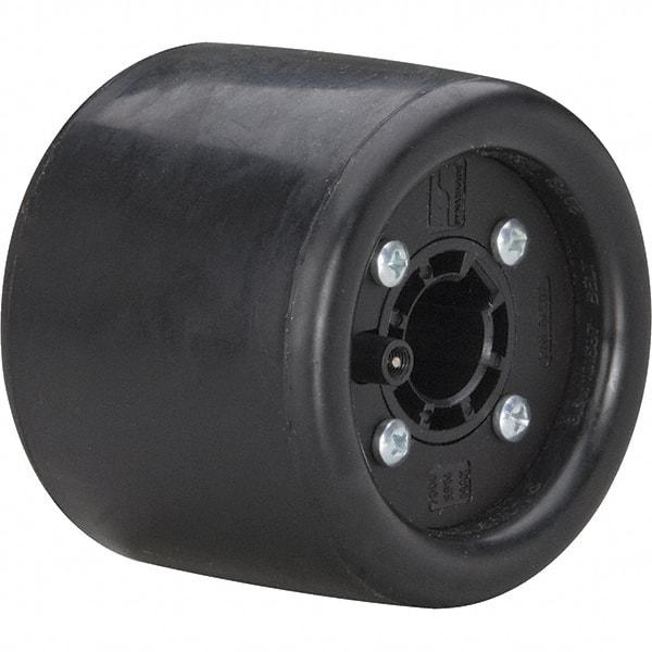 Dynabrade - 3-1/4" Wheel OD, 3" Wheel Width, 7,000 RPM, Aluminum, Pneumatic Wheel with Hub - 10-11/16" Long x 3" Wide, 5/8" Wheel Arbor Hole, For Use with 13204, 13505, 13515 & 13520 Dynastraight Air-Powered Abrasive Finishing Tools - Industrial Tool & Supply