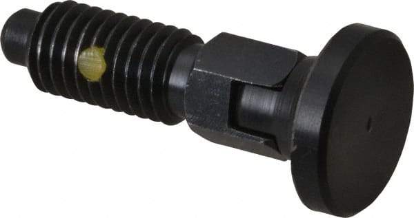 Gibraltar - M10x1.5, 20mm Thread Length, 0.236" Max Plunger Diam, 0.22 Lb Init to 2.02 Lb Final End Force, Locking Knob Handle Plunger - Delrin Knob, 0.98" Body Length, 0.79" Length Under Head/Shoulder, 0.196" Plunger Projection - Industrial Tool & Supply