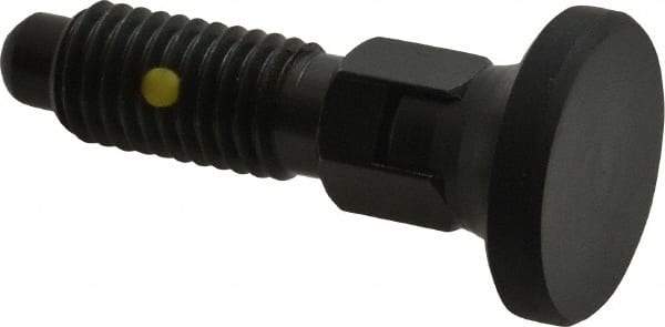 Gibraltar - M12x1.75, 25mm Thread Length, 0.314" Max Plunger Diam, 0.56 Lb Init to 1.8 Lb Final End Force, Locking Knob Handle Plunger - Delrin Knob, 1.2" Body Length, 0.98" Length Under Head/Shoulder, 0.236" Plunger Projection - Industrial Tool & Supply