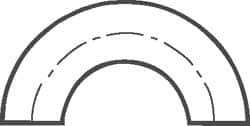 VNE - 1", Unpolished Style, Sanitary Stainless Steel Pipe 180° U Bend - Butt Weld x Butt Weld Connection, Grade 316L - Industrial Tool & Supply