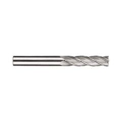 SGS - 5/16", 1-1/8" LOC, 5/16" Shank Diam, 3" OAL, 4 Flute, Solid Carbide Square End Mill - Single End, TiN Finish, Spiral Flute, 30° Helix, Centercutting, Right Hand Cut, Right Hand Flute, Series 1L - Industrial Tool & Supply
