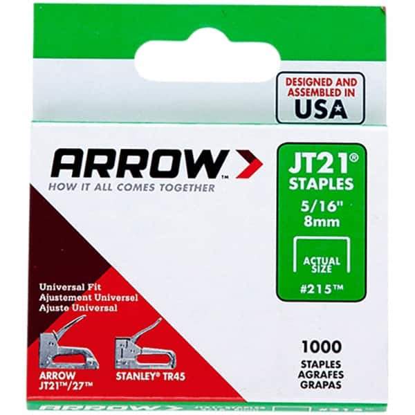 Arrow - 7/16" Wide Galvanized Steel Light-Duty Staples - 5/16" Leg Length - Industrial Tool & Supply