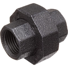 Black Pipe Fittings; Fitting Type: Union; Fitting Size: 1/2″; Material: Malleable Iron; Finish: Black; Fitting Shape: Straight; Thread Standard: NPT; Connection Type: Threaded; Lead Free: No; Standards: ASME B16.39; ASME B1.2.1