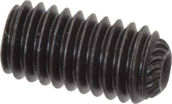 Value Collection - 3/8-16 UNC, 3/4" OAL, Knurled Cup Point Set Screw - Grade ASTM F912 Alloy Steel, 3/16" Key - Industrial Tool & Supply
