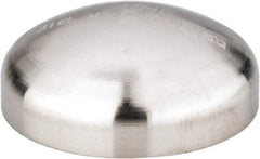 VNE - 1", Unpolished Style, Sanitary Stainless Steel Pipe End Cap - Butt Weld Connection, Grade 316L - Industrial Tool & Supply