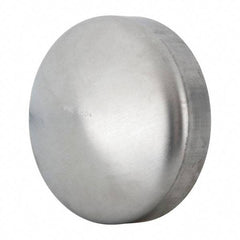 VNE - 4", Unpolished Style, Sanitary Stainless Steel Pipe End Cap - Butt Weld Connection, Grade 304 - Industrial Tool & Supply