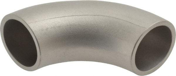 VNE - 3/4", Unpolished Style, Sanitary Stainless Steel Pipe 90° Elbow - Butt Weld x Butt Weld Connection, Grade 304 - Industrial Tool & Supply