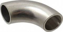 VNE - 3/4", Unpolished Style, Sanitary Stainless Steel Pipe 90° Elbow - Butt Weld x Butt Weld Connection, Grade 316L - Industrial Tool & Supply