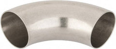 VNE - 2-1/2", Unpolished Style, Sanitary Stainless Steel Pipe 90° Elbow - Butt Weld x Butt Weld Connection, Grade 316L - Industrial Tool & Supply