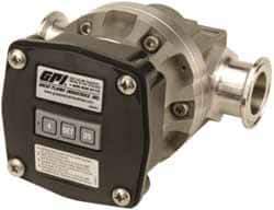 GPI - 1/2" FNPT Port Oval Gear Flowmeter - 800 Max psi, 0.3 to 7.9 GPM, Aluminum - Industrial Tool & Supply