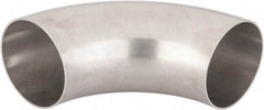 VNE - 4", Unpolished Style, Sanitary Stainless Steel Pipe 90° Elbow - Butt Weld x Butt Weld Connection, Grade 316L - Industrial Tool & Supply