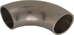 VNE - 1", Unpolished Style, Sanitary Stainless Steel Pipe 90° Elbow - Butt Weld x Butt Weld Connection, Grade 304 - Industrial Tool & Supply