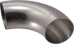 VNE - 2-1/2", Unpolished Style, Sanitary Stainless Steel Pipe 90° Elbow - Butt Weld x Butt Weld Connection, Grade 304 - Industrial Tool & Supply