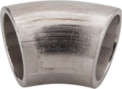 VNE - 3/4", Unpolished Style, Sanitary Stainless Steel Pipe 45° Elbow - Butt Weld x Butt Weld Connection, Grade 304 - Industrial Tool & Supply