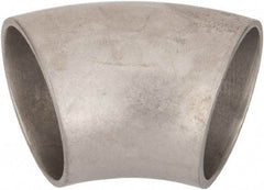 VNE - 1-1/4", Unpolished Style, Sanitary Stainless Steel Pipe 45° Elbow - Butt Weld x Butt Weld Connection, Grade 316L - Industrial Tool & Supply