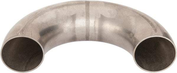 VNE - 2", Unpolished Style, Sanitary Stainless Steel Pipe 180° U Bend - Butt Weld x Butt Weld Connection, Grade 316L - Industrial Tool & Supply