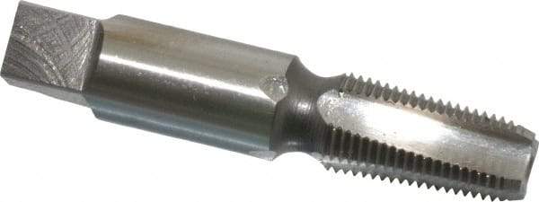 Interstate - 1/8-27 NPT Thread, 4 Flute Standard Pipe Tap - 2-1/8" OAL, 3/4" Thread Length, 7/16" Shank Diam, Bright Finish, High Speed Steel - Exact Industrial Supply