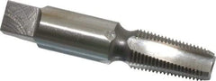 Interstate - 1/8-27 NPT Thread, 4 Flute Standard Pipe Tap - 2-1/8" OAL, 3/4" Thread Length, 7/16" Shank Diam, Bright Finish, High Speed Steel - Exact Industrial Supply
