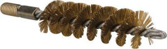 Value Collection - 1-1/4" Diam Helical Brass Tube Brush - 0.012" Filament Diam, 4-1/4" Brush Length, 7-1/2" OAL, 1/2-12 Male Shank - Industrial Tool & Supply