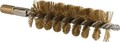 Value Collection - 1-1/2" Diam Helical Brass Tube Brush - 0.012" Filament Diam, 4-1/4" Brush Length, 7-1/2" OAL, 1/2-12 Male Shank - Industrial Tool & Supply