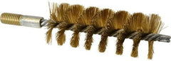 Value Collection - 1-3/4" Diam Helical Brass Tube Brush - 0.012" Filament Diam, 4-1/4" Brush Length, 7-1/2" OAL, 1/2-12 Male Shank - Industrial Tool & Supply
