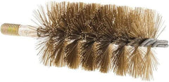 Value Collection - 2-1/2" Diam Helical Brass Tube Brush - 0.014" Filament Diam, 4-1/4" Brush Length, 7-1/2" OAL, 1/2-12 Male Shank - Industrial Tool & Supply