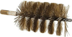 Value Collection - 3" Diam Helical Brass Tube Brush - 0.016" Filament Diam, 4-1/4" Brush Length, 7-1/2" OAL, 1/2-12 Male Shank - Industrial Tool & Supply