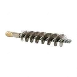Value Collection - 1" Diam Helical Stainless Steel Tube Brush - 0.012" Filament Diam, 4-1/4" Brush Length, 7-1/2" OAL, 1/2-12 Male Shank - Industrial Tool & Supply