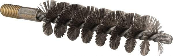 Value Collection - 1-1/4" Diam Helical Stainless Steel Tube Brush - 0.012" Filament Diam, 4-1/4" Brush Length, 7-1/2" OAL, 1/2-12 Male Shank - Industrial Tool & Supply