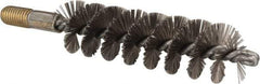 Value Collection - 1-1/4" Diam Helical Stainless Steel Tube Brush - 0.012" Filament Diam, 4-1/4" Brush Length, 7-1/2" OAL, 1/2-12 Male Shank - Industrial Tool & Supply