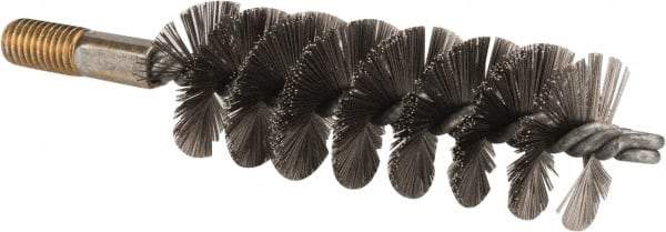 Value Collection - 1-1/2" Diam Helical Stainless Steel Tube Brush - 0.012" Filament Diam, 4-1/4" Brush Length, 7-1/2" OAL, 1/2-12 Male Shank - Industrial Tool & Supply