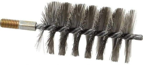 Value Collection - 2-3/4" Diam Helical Stainless Steel Tube Brush - 0.014" Filament Diam, 4-1/4" Brush Length, 7-1/2" OAL, 1/2-12 Male Shank - Industrial Tool & Supply