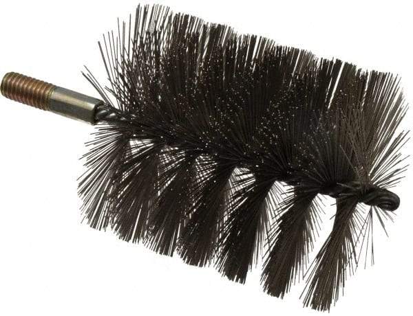 Value Collection - 4" Diam Helical Stainless Steel Tube Brush - 0.016" Filament Diam, 4-1/4" Brush Length, 7-1/2" OAL, 1/2-12 Male Shank - Industrial Tool & Supply
