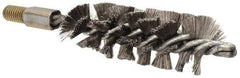 Value Collection - 1-1/2" Diam Helical Stainless Steel Tube Brush - Single Spiral, 0.012" Filament Diam, 4" Brush Length, 7" OAL, 1/2-12 Male Shank - Industrial Tool & Supply