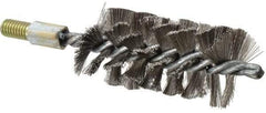 Value Collection - 2" Diam Helical Stainless Steel Tube Brush - Single Spiral, 0.012" Filament Diam, 4" Brush Length, 7" OAL, 1/2-12 Male Shank - Industrial Tool & Supply