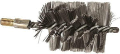 Value Collection - 3" Diam Helical Stainless Steel Tube Brush - Single Spiral, 0.016" Filament Diam, 4" Brush Length, 7" OAL, 1/2-12 Male Shank - Industrial Tool & Supply