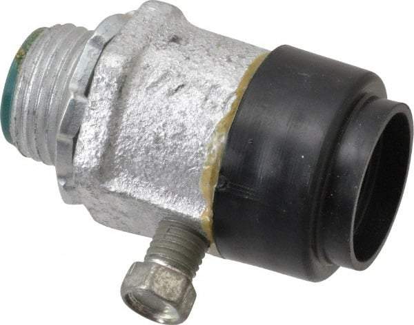 Cooper Crouse-Hinds - 1/2" Trade, Malleable Iron Set Screw Straight Rigid/Intermediate (IMC) Conduit Connector - Insulated - Industrial Tool & Supply