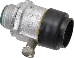 Cooper Crouse-Hinds - 1/2" Trade, Malleable Iron Set Screw Straight Rigid/Intermediate (IMC) Conduit Connector - Insulated - Industrial Tool & Supply