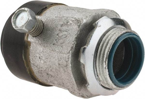 Cooper Crouse-Hinds - 3/4" Trade, Malleable Iron Set Screw Straight Rigid/Intermediate (IMC) Conduit Connector - Insulated - Industrial Tool & Supply