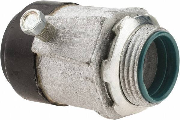 Cooper Crouse-Hinds - 1" Trade, Malleable Iron Set Screw Straight Rigid/Intermediate (IMC) Conduit Connector - Insulated - Industrial Tool & Supply