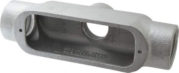 Cooper Crouse-Hinds - Form 5, TB Body, 1-1/2" Trade, Rigid Malleable Iron Conduit Body - Oval, 9" OAL, 36 cc Capacity, Gray - Industrial Tool & Supply
